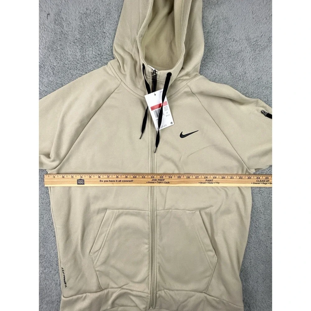 Nike Therma-FIT Full Zip Training Hoodie Mens Size Large Beige DQ4830-251